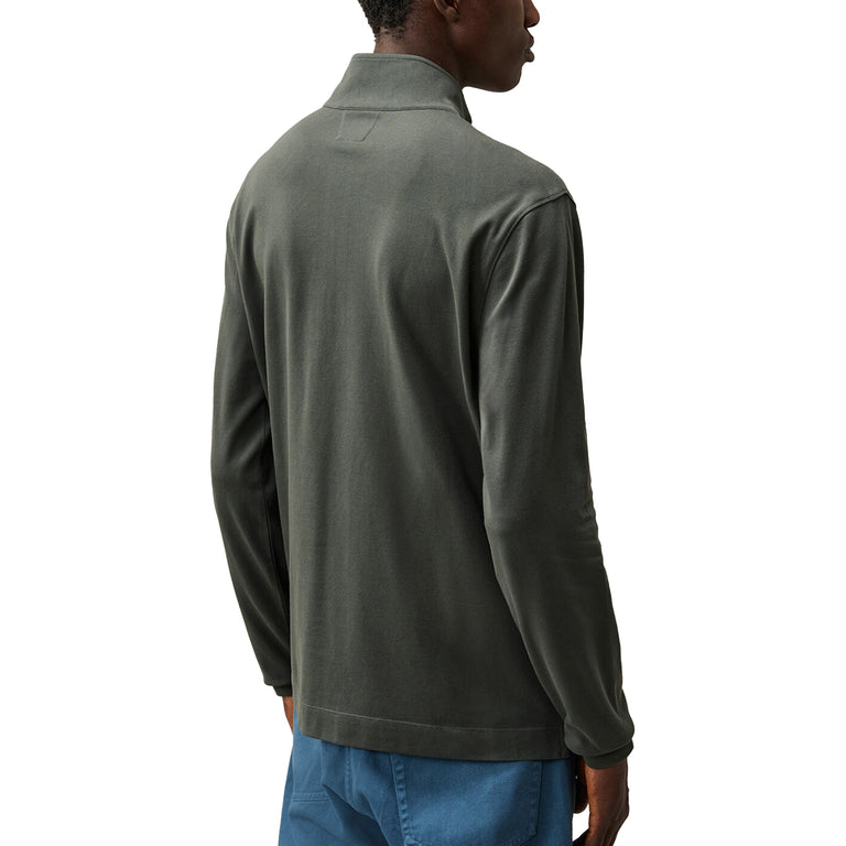 C.P. Company Stretch Piquet Long Sleeve Half Zip Polo - XXL / Raven - 3