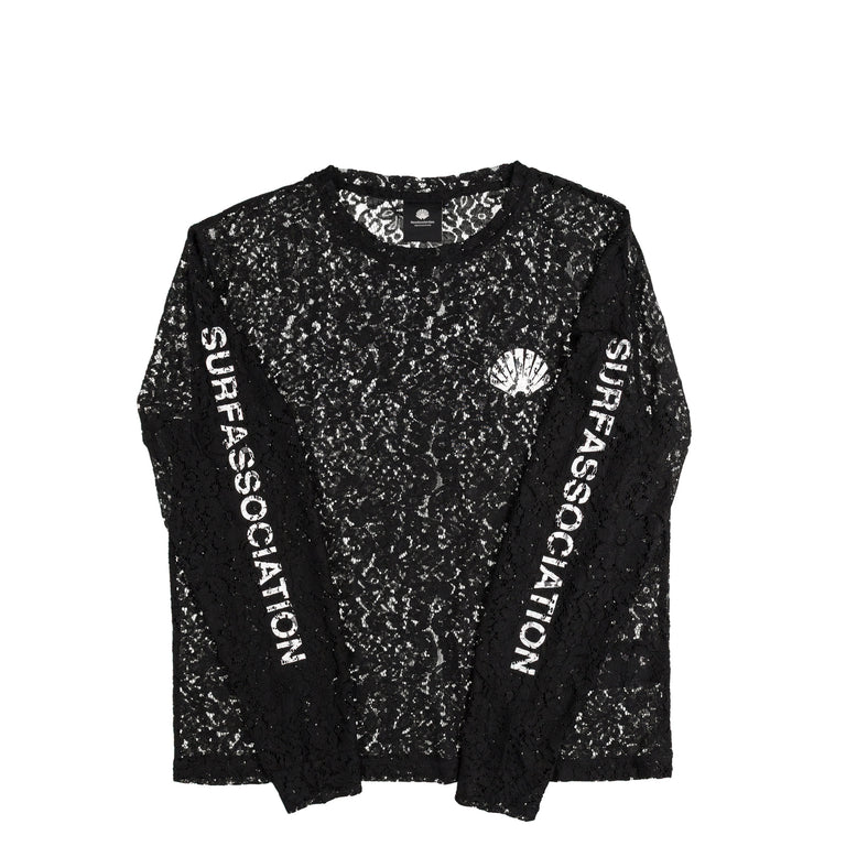New Amsterdam Surf Association Lace Logo Longsleeve (Black / White)