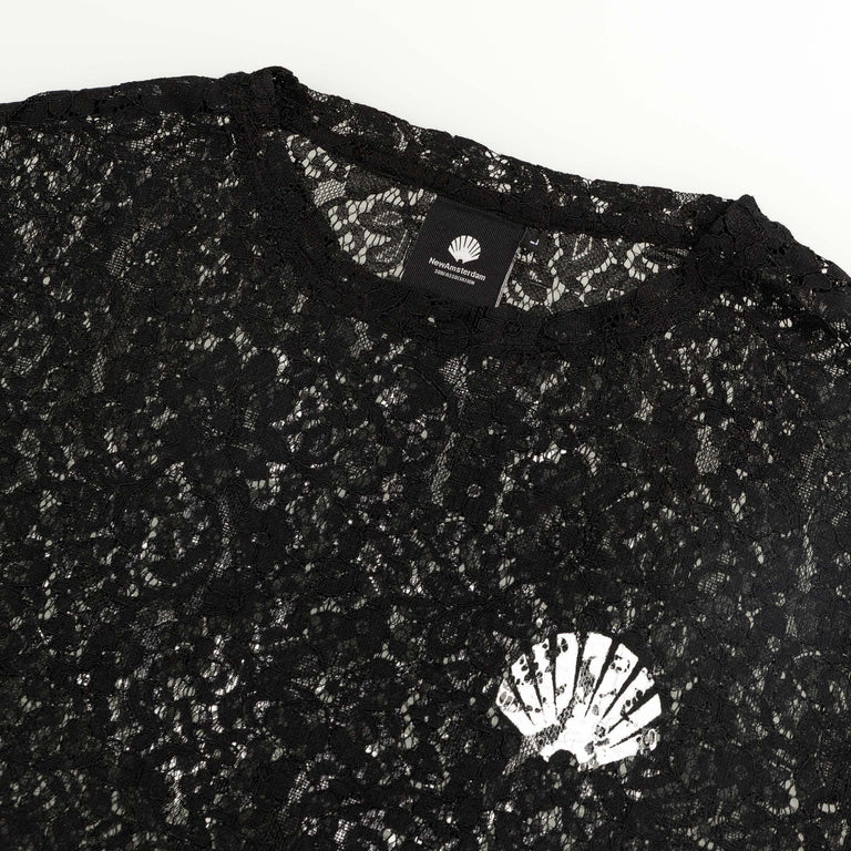 New Amsterdam Surf Association Lace Logo Longsleeve (Black / White)