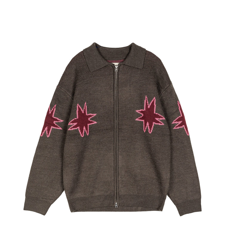 Metalwood Kiki Zip Knit Longsleeve Polo - L / Graphite
