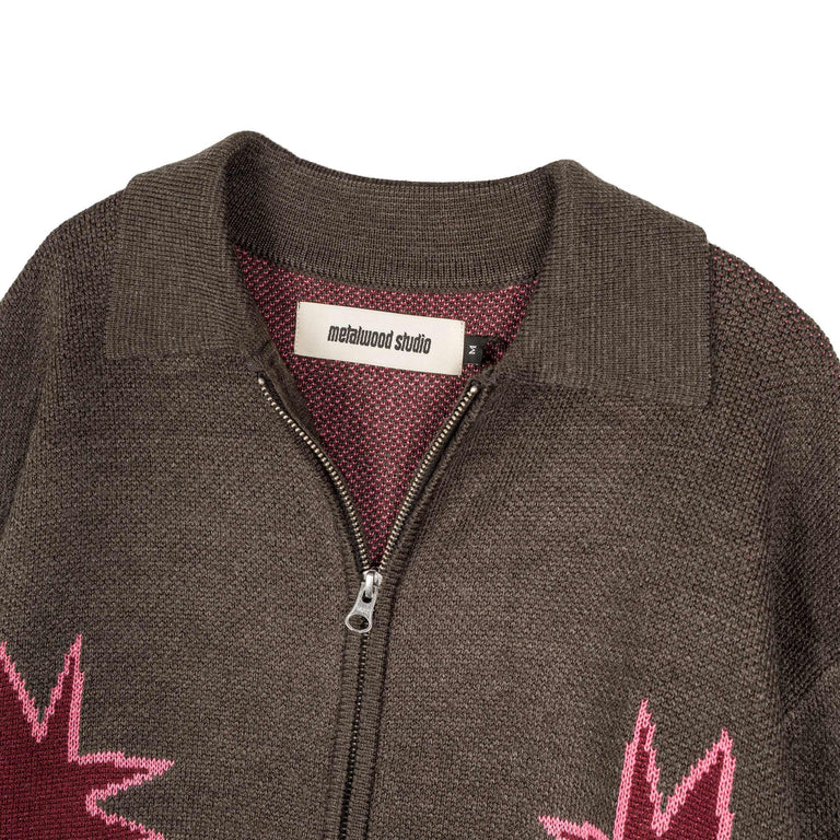 Metalwood Kiki Zip Knit Longsleeve Polo - L / Graphite - 3
