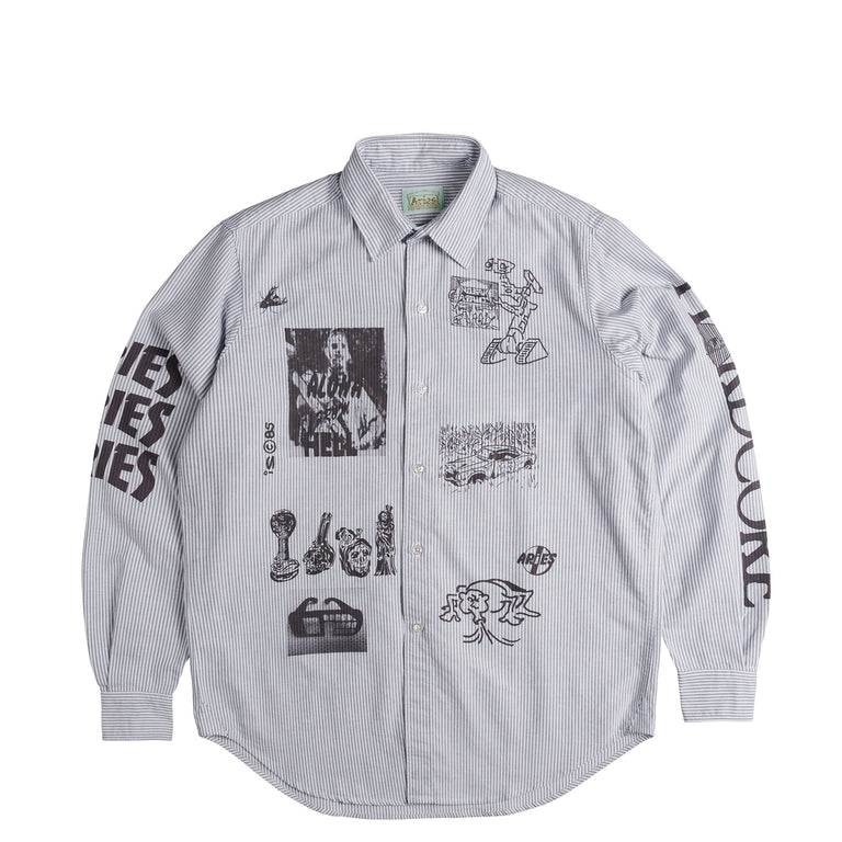 Aries Graphic Overprinted Oxford Shirt