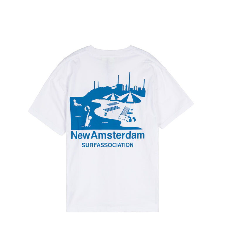 New Amsterdam Surf Association Beach Sign Tee - S / White
