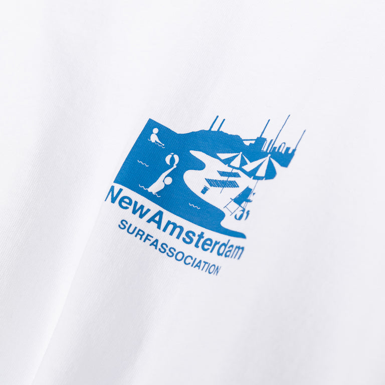 New Amsterdam Surf Association Beach Sign Tee - S / White - 4