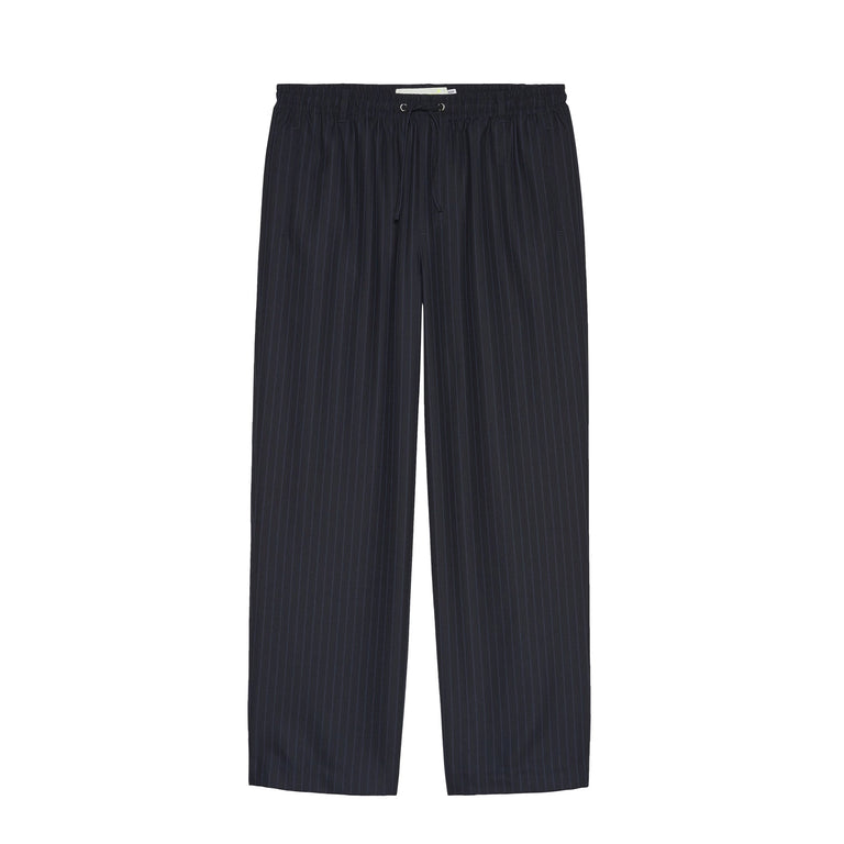 New Amsterdam Surf Association Wool Work Trousers - S / Navy / Blue Pinstripe - 1