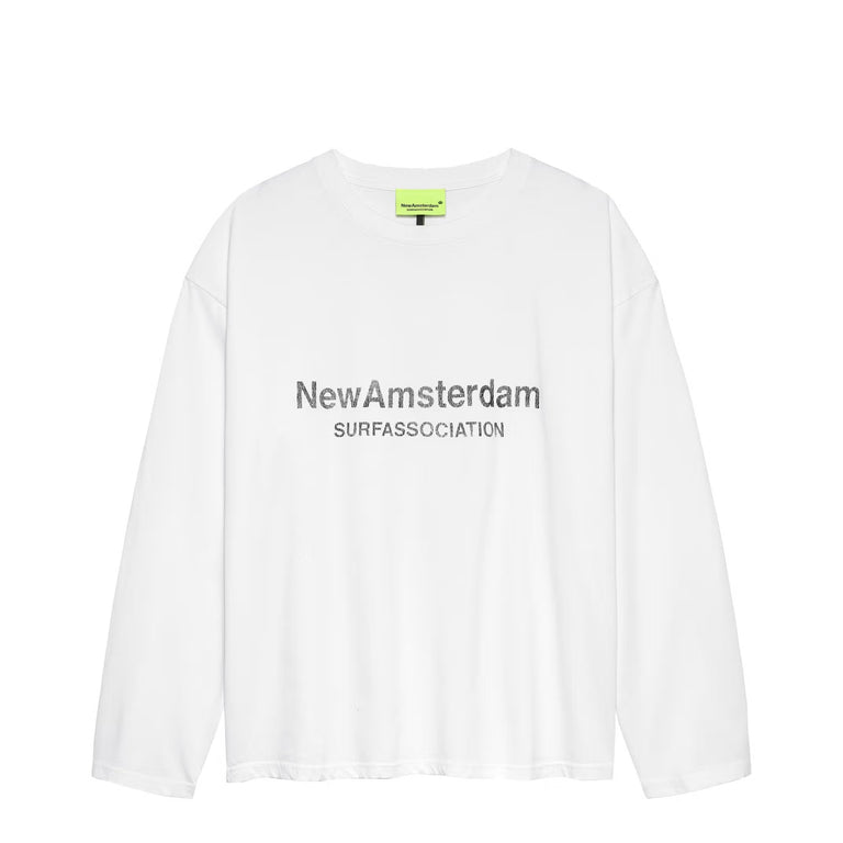 New Amsterdam Surf Association Worked Logo Longsleeve - L / White - 1