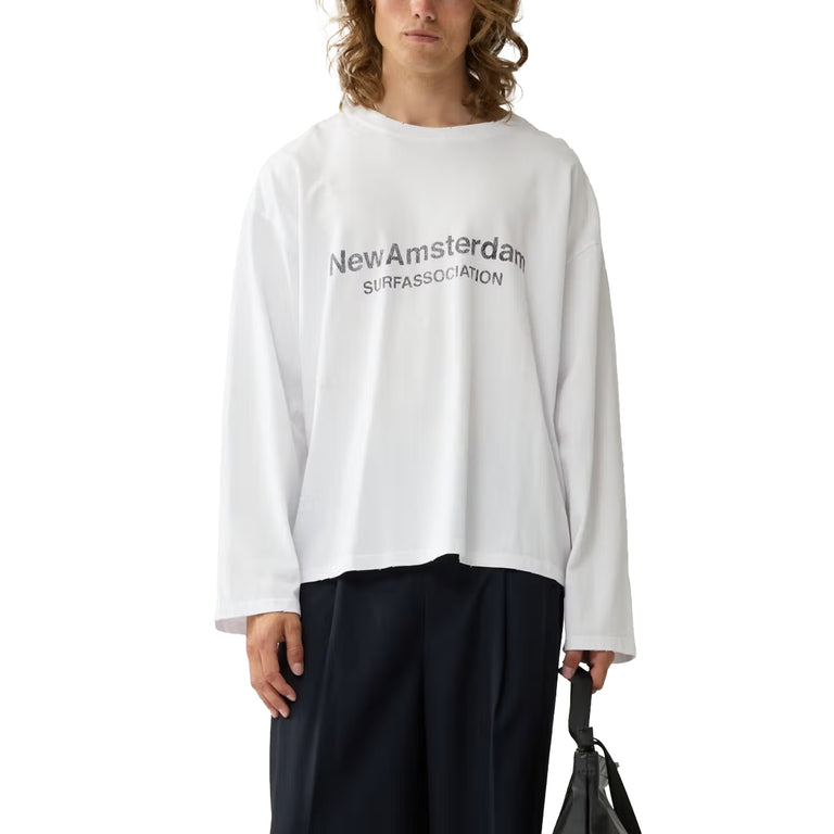 New Amsterdam Surf Association Worked Logo Longsleeve - L / White - 3