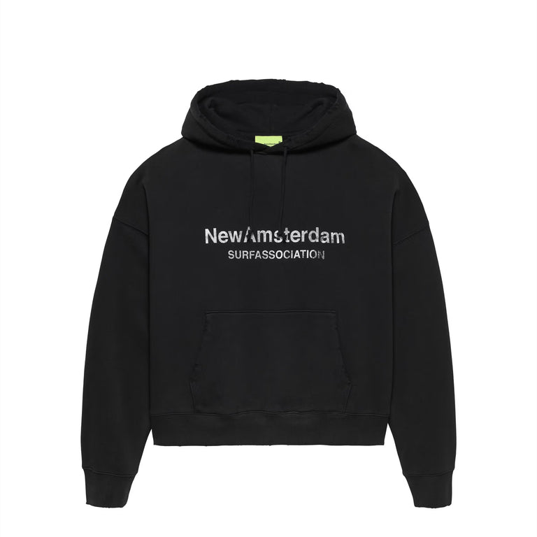 New Amsterdam Surf Association Worked Logo Hoodie - L / Black - 1
