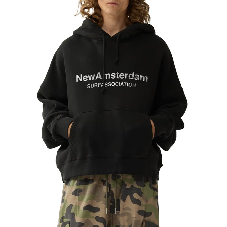 New Amsterdam Surf Association Worked Logo Hoodie - L / Black - 3