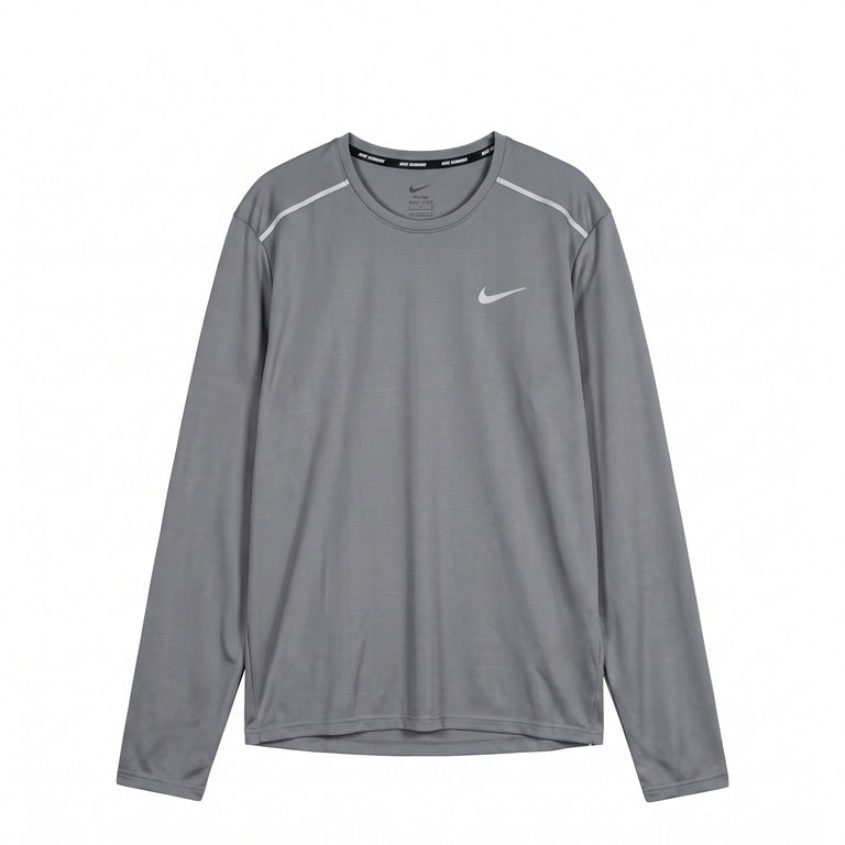 Nike	Miler Breathe Dri-Fit Long-Sleeved Running Shirt - XXL / Smoke Grey / Reflective Silver - 1