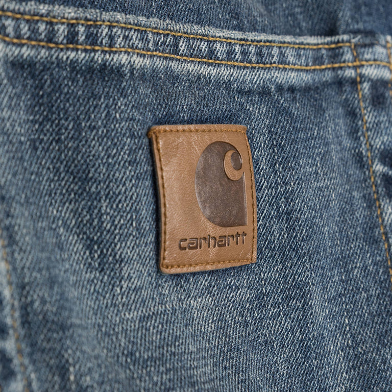 Carhartt WIP Aaron Pant - 36 / Blue / Dark Used Wash - 5
