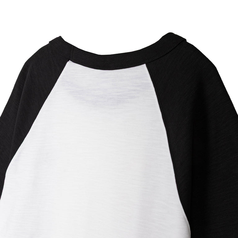 Nike Club 3/4-Sleeve Raglan Top - S / Black / White / Black - 3