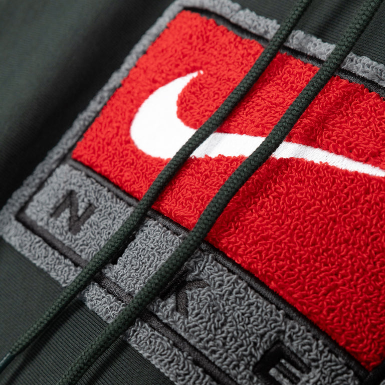 Nike	Solo Swoosh Fleece Pullover Hoodie - XL / Black Spruce / White - 3