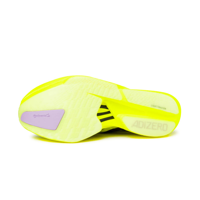 Adidas Adizero Adios Pro 4 - 41 1/3 / Solar Yellow / Aurora Plum / Powder Plum - 5