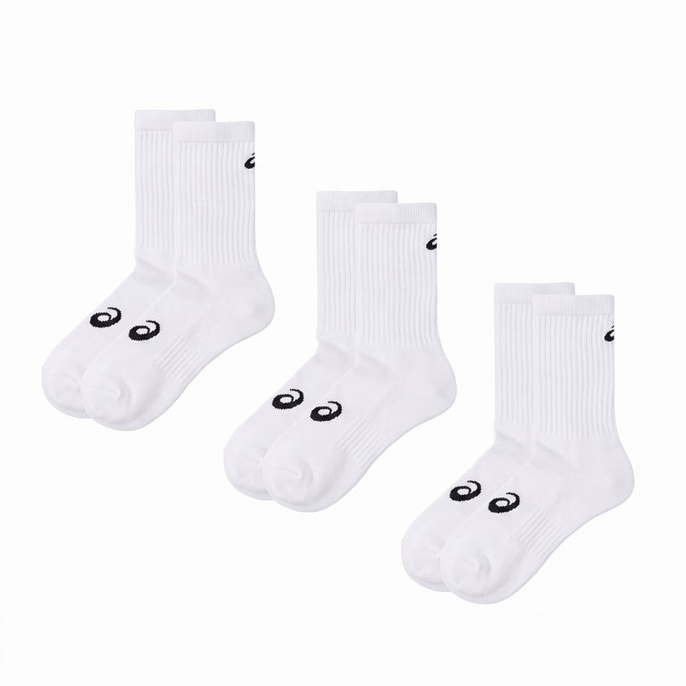 Asics AEG 3 Pack Crew Sock - XL / Brilliant White - 1