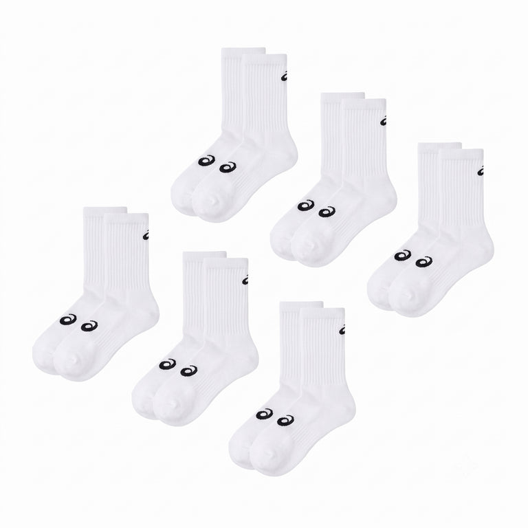 Asics AEG 6 Pack Crew Sock - XL / Brilliant White - 1