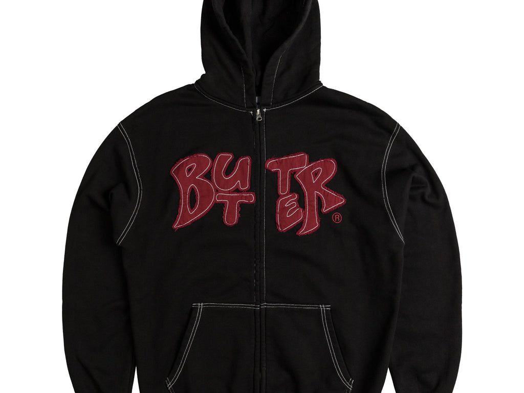 Leather Appliqué Zip Up Hooded Sweatshirt - Shop - Supreme