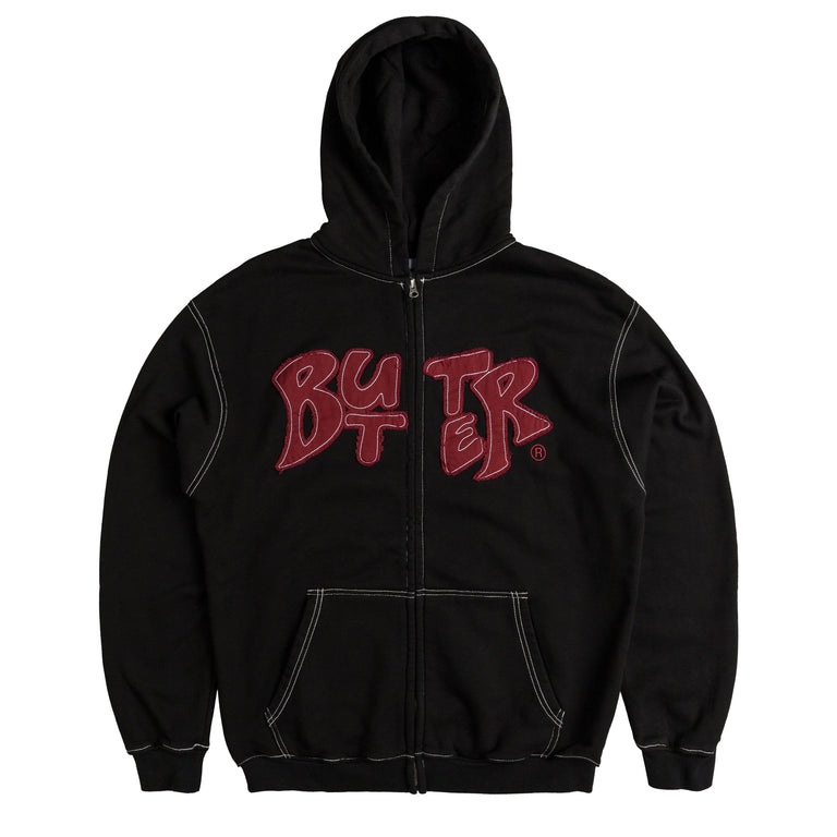 Butter Goods Fabric Applique Zip-Thru Hoodie
