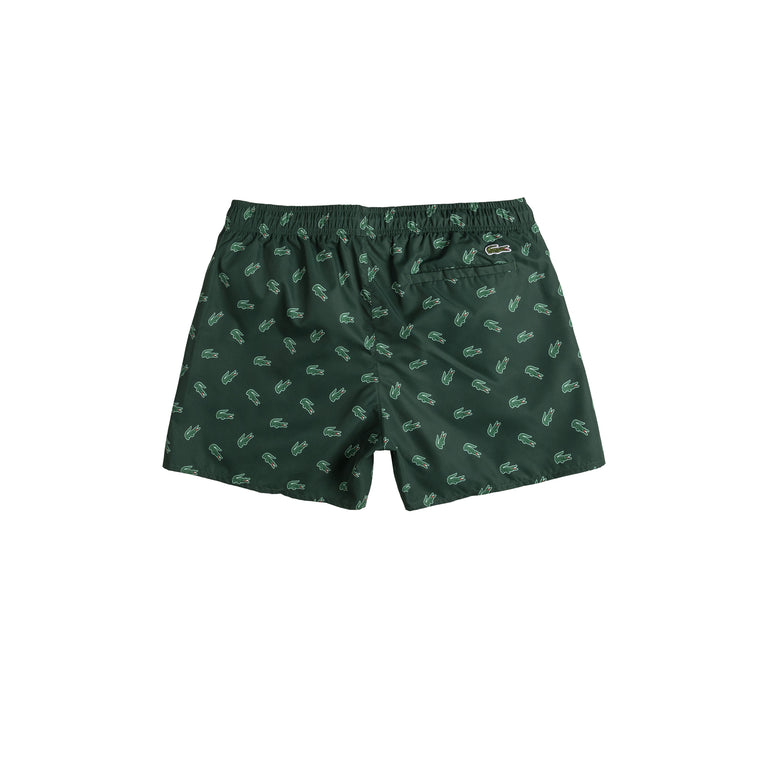 Lacoste Crocodile Print Swim Trunks