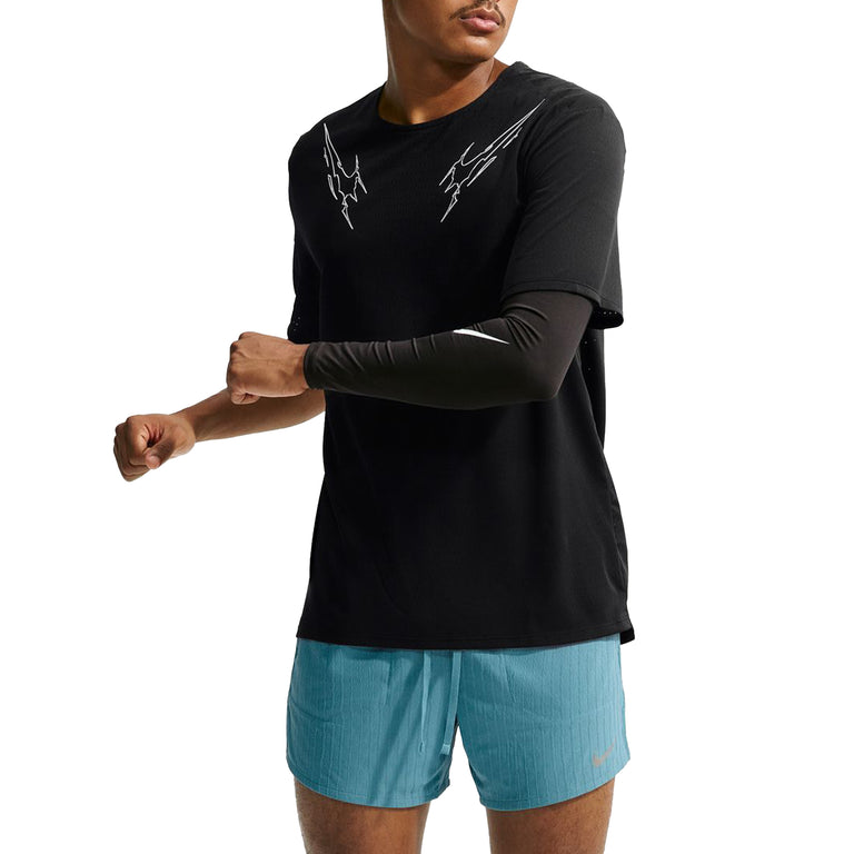 Nike	Aeroswift Dri-Fit ADV Short-Sleeve Graphic Running Top - XXL / Black - 2
