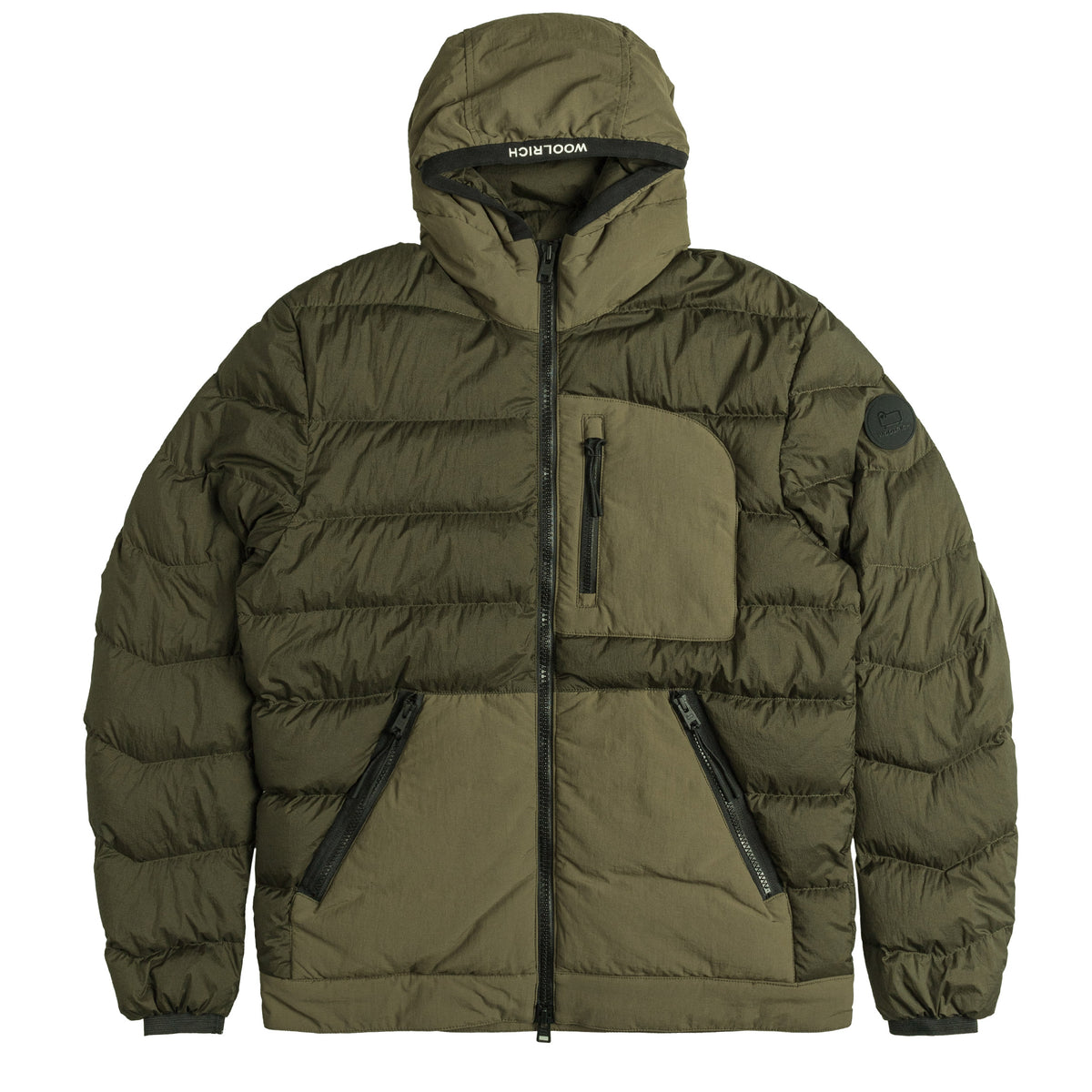 Woolrich hooded down-padded coat - Green