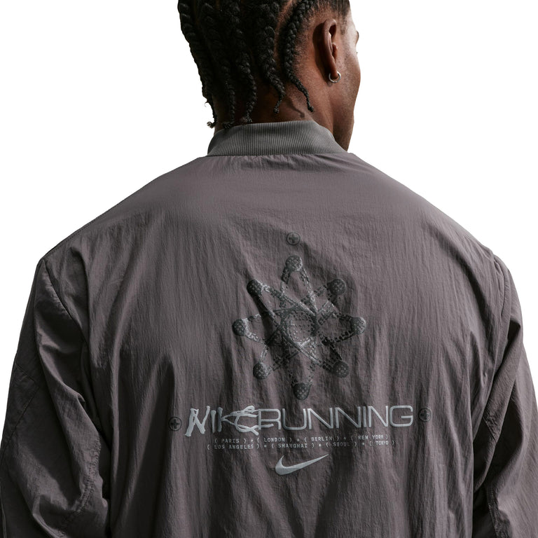 Nike Repel UV Protection Running Bomber Jacket - XXL / Medium Ash / Reflective Silver - 4