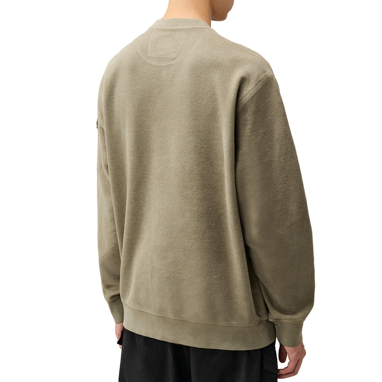 C.P. Company Brushed Emerized Diagonal Fleece Lens Sweatshirt - S / Fallen Rock - 3