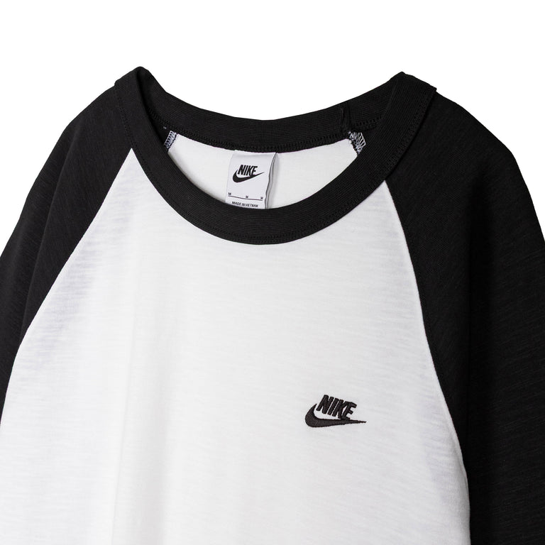 Nike Club 3/4-Sleeve Raglan Top - S / Black / White / Black - 2