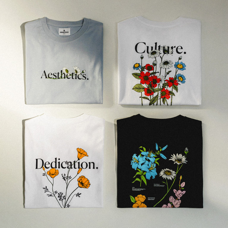 Asphaltgold *Language of Flowers* Dedication Tee onfeet