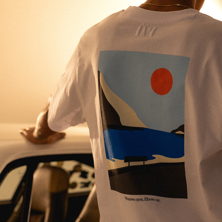 Asphaltgold *Ocean Drive* Sunset Sea T-Shirt onfeet