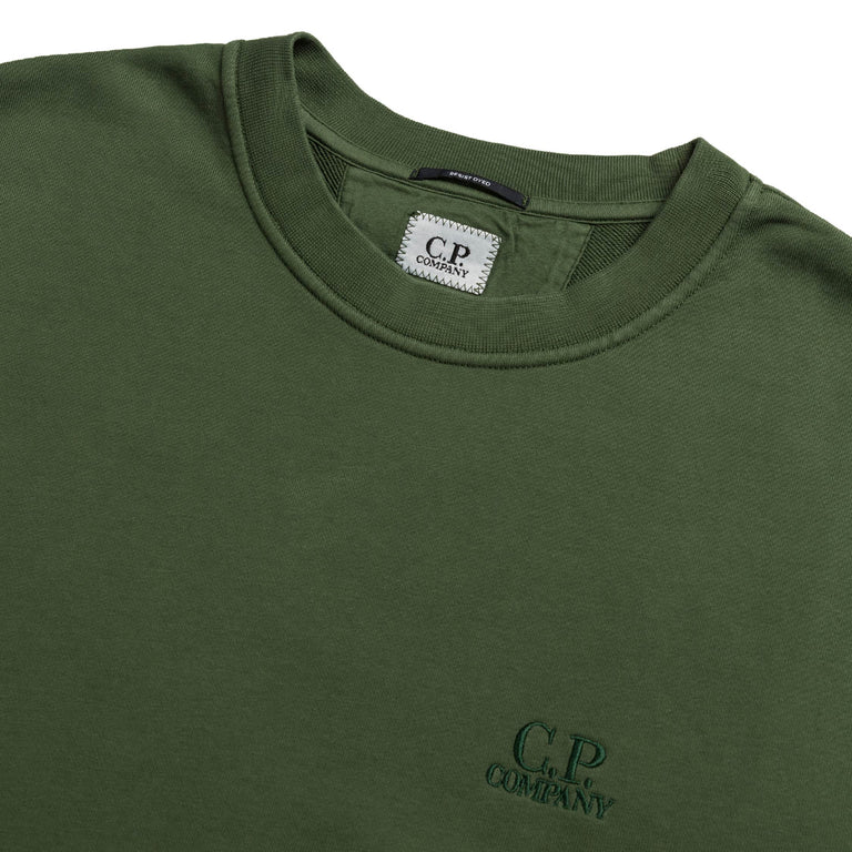 C.P. Company Cotton Diagonal Fleece Logo Sweatshirt