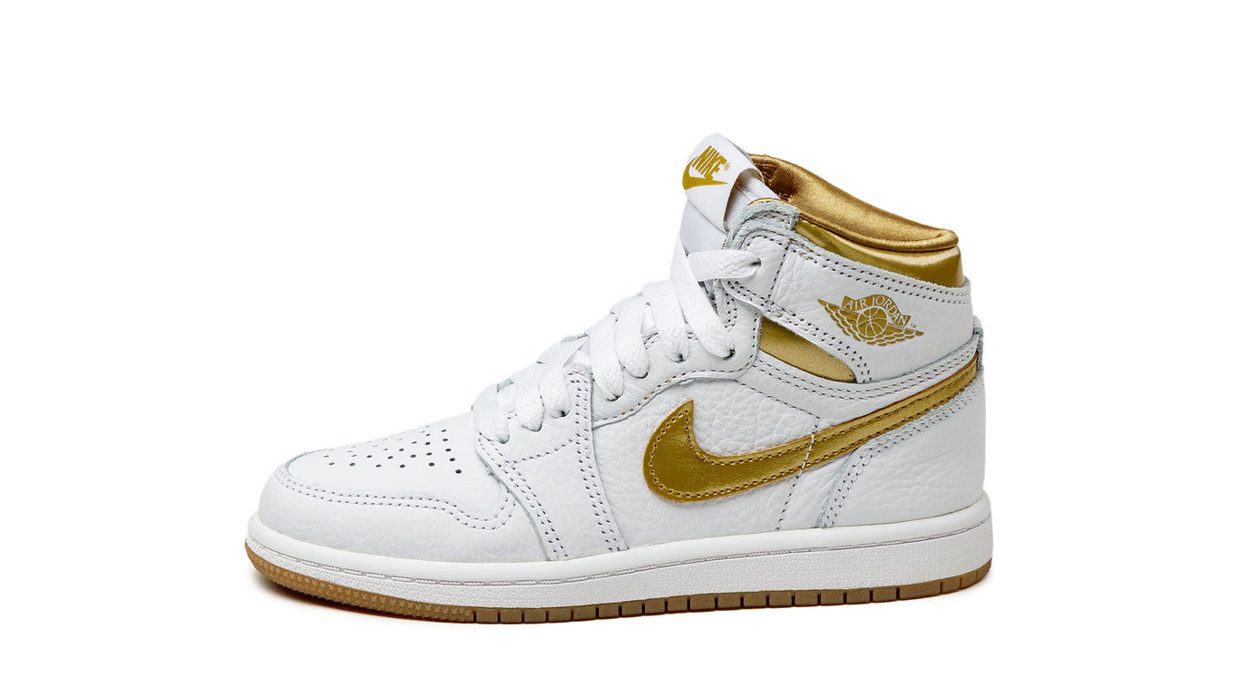 All white and gold jordans hot sale