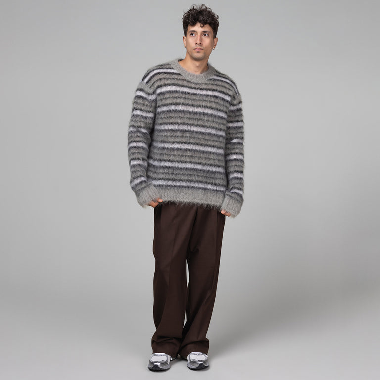 Marni Fuzzy Wuzzy Striped Mohair Sweater