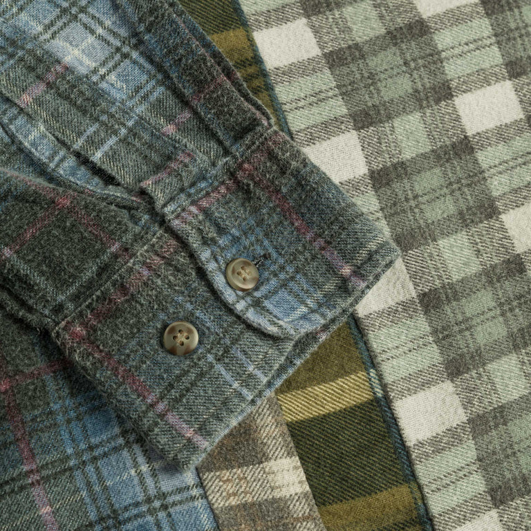 Needles *Rebuild By* Flannel 7 Cuts Wide Shirt