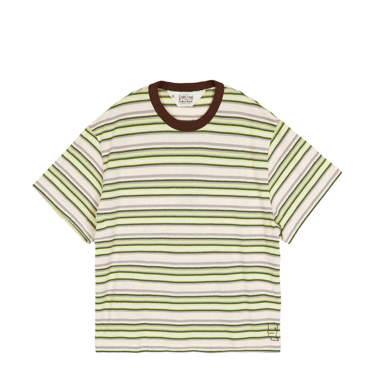 Brain Dead Looped Stripe T-Shirt - M / Green Multi
