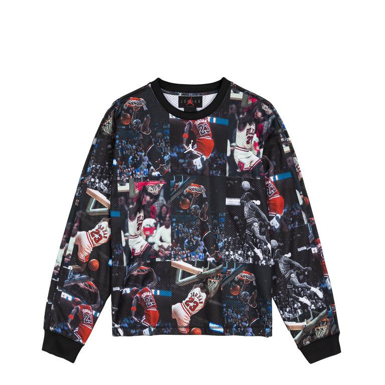 Nike Jordan Flight Printed Long-Sleeve Jersey - S / Black / White
