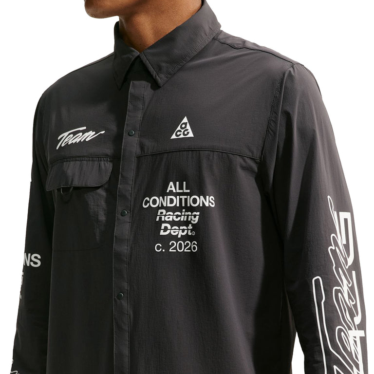 Nike	ACG "Aireez" UV Protection Button-Up Long-Sleeve Graphic Top - XXL / Dark Smoke Grey / White - 5