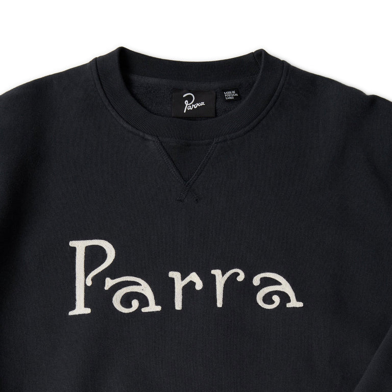 By Parra Weird Trad Logo Crew Neck Sweatshirt - XL / Dark Navy - 2
