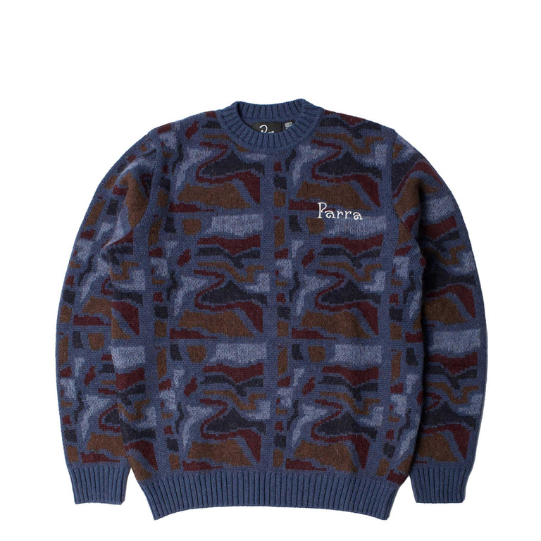 By Parra Repeat FTP Booster Knitted Pullover - L / Blue
