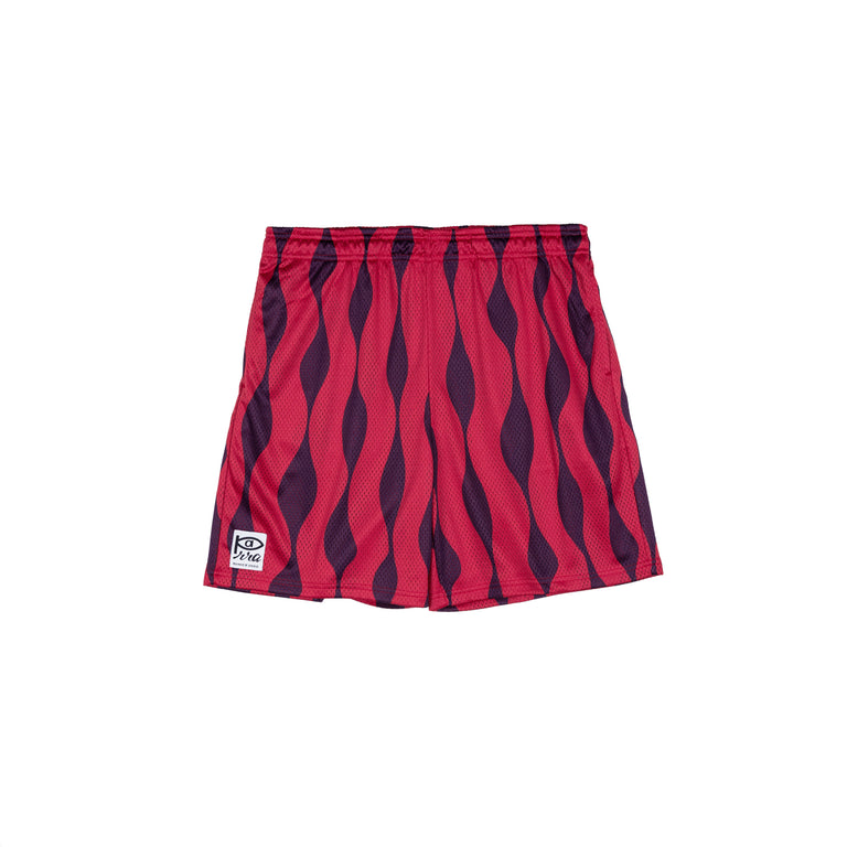 By Parra Waved Mesh Shorts - S / Red
