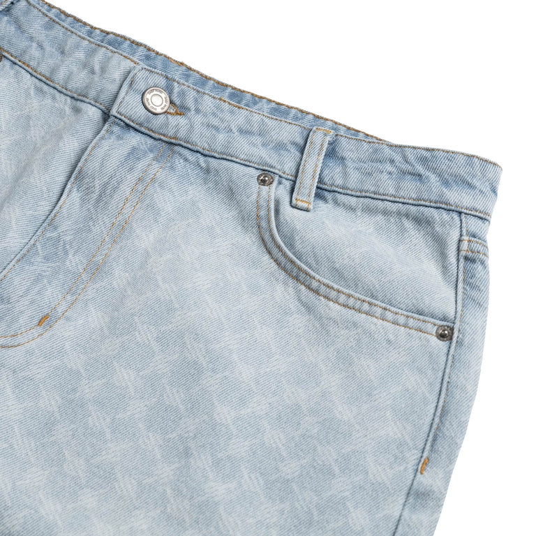 Daily Paper Zella Monogram Denim Shorts