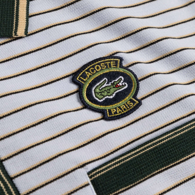 Lacoste Striped Cotton Pique Heritage Badge Polo