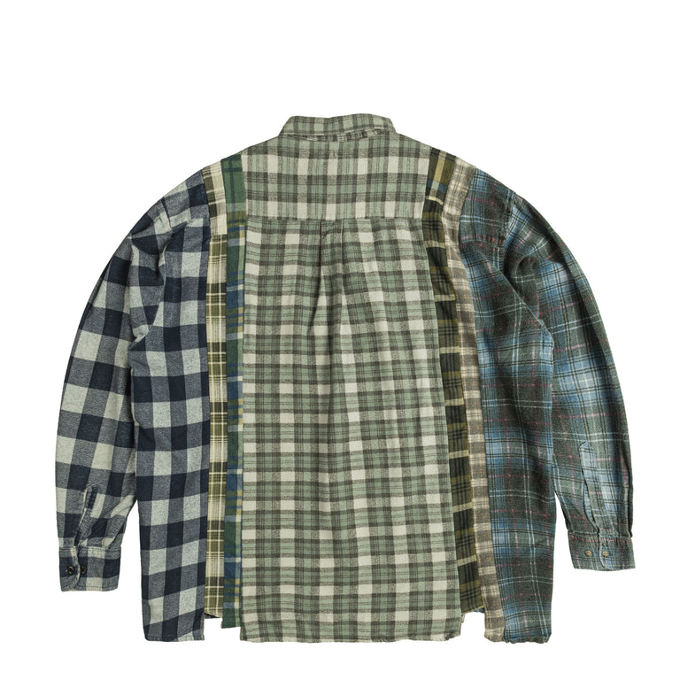 Needles *Rebuild By* Flannel 7 Cuts Wide Shirt