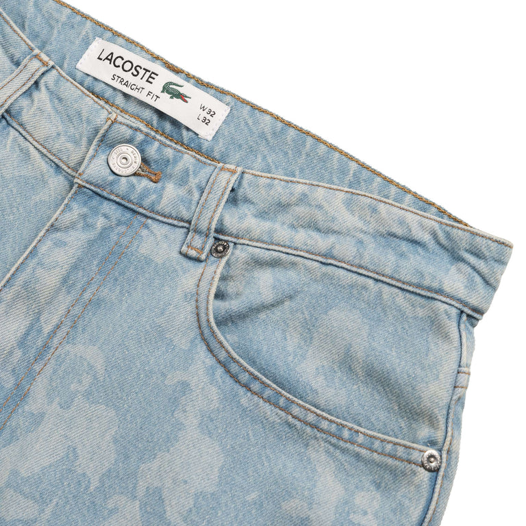 Lacoste Straight Leg Print Motif Denim Jeans