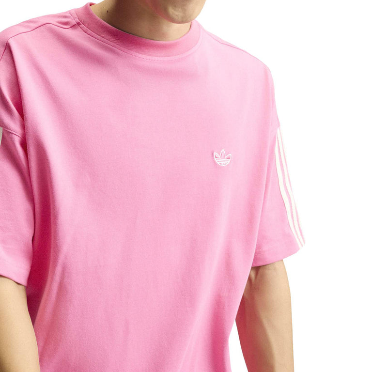 Adidas	adiSignature 3 Stripes T-Shirt - M / Pulse Magenta / Off White - 2
