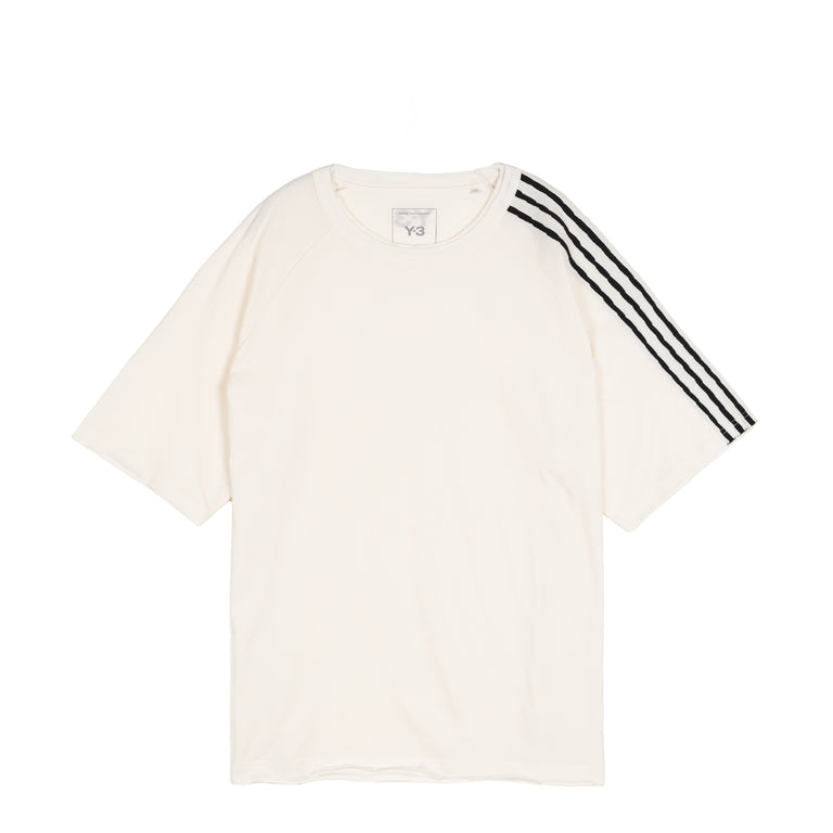 Adidas Y-3 Raw Edge 3 Stripes Tee - L / Cream White
