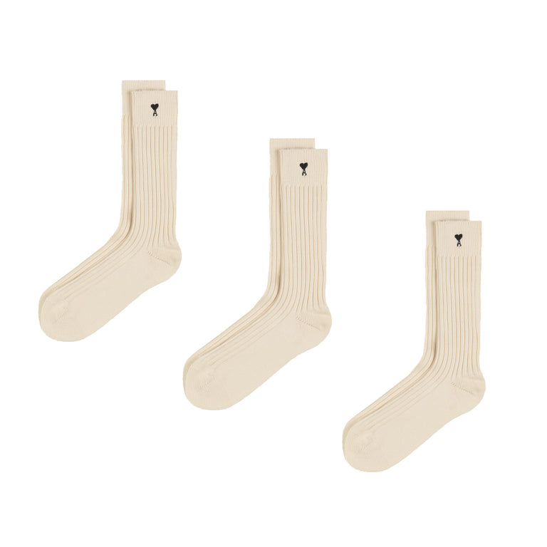 AMI Paris	Ami De Coeur Socks Three Pack