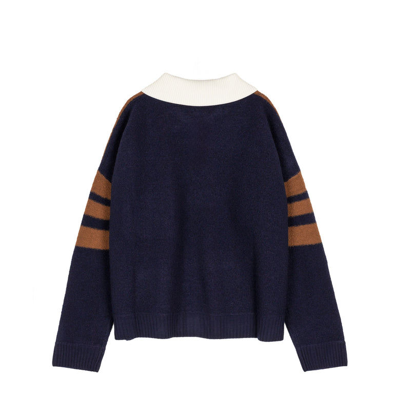 Wales Bonner Calm Polo - S / Brown / Navy - 2
