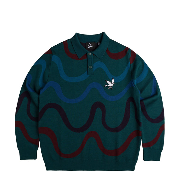 By Parra Colored Soundwave Knitted Polo Pullover | Apparel