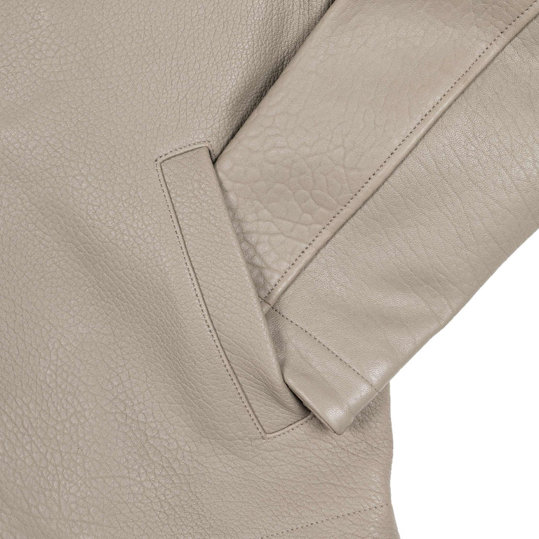 Sunflower Short Leather Jacket - 54 / Taupe - 4
